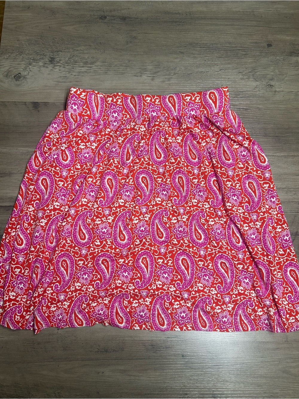 Boden Pink & Red Paisley Skirt